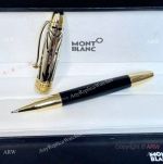 New 2024 Copy Mont Blanc 100 Yrs Meisterstuck Rollerball - Gold Black Barrel 149